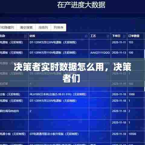 决策者实时数据怎么用,决策者们