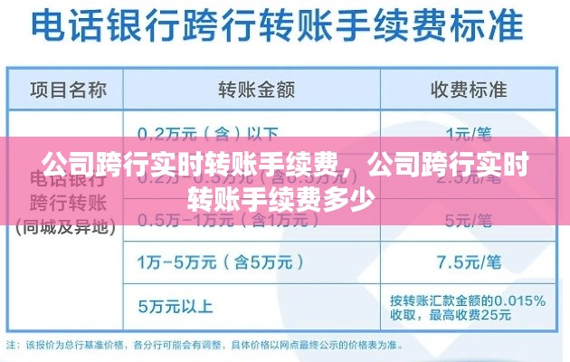 公司跨行实时转账手续费,公司跨行实时转账手续费多少