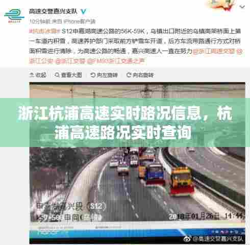 浙江杭浦高速实时路况信息,杭浦高速路况实时查询