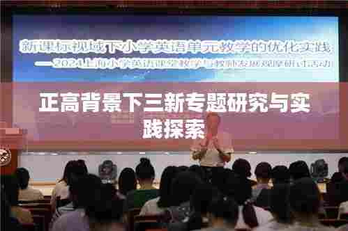 正高背景下三新专题研究与实践探索