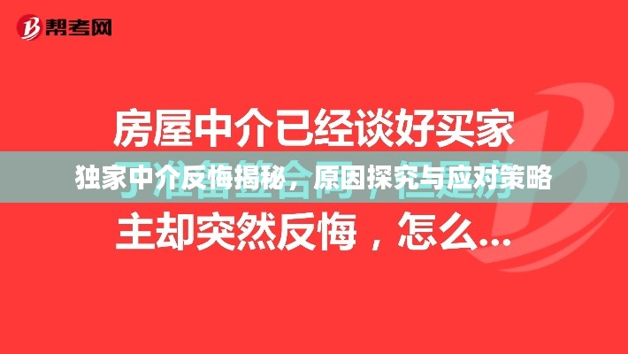 独家中介反悔揭秘,原因探究与应对策略