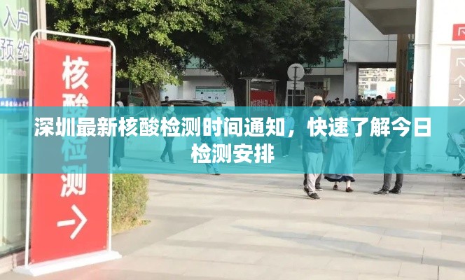 深圳最新核酸检测时间通知,快速了解今日检测安排