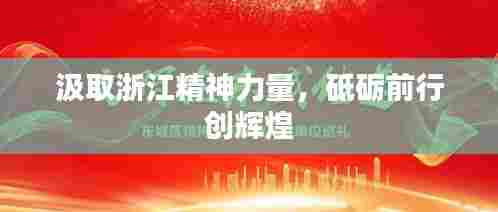 汲取浙江精神力量,砥砺前行创辉煌