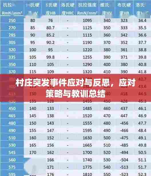 村庄突发事件应对与反思,应对策略与教训总结