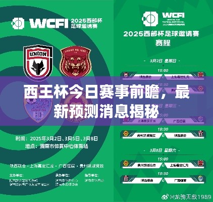 西王杯今日赛事前瞻,最新预测消息揭秘