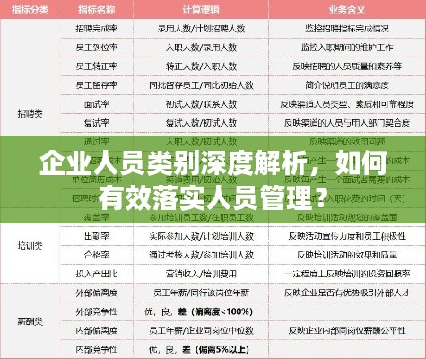 企业人员类别深度解析,如何有效落实人员管理?