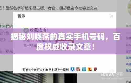 揭秘刘晓燕的真实手机号码,百度权威收录文章!