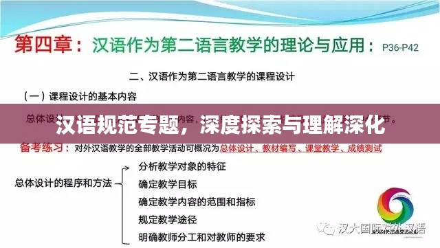 汉语规范专题，深度探索与理解深化